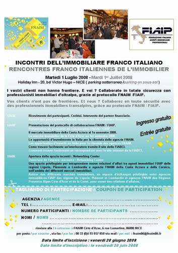 Incontri dell’Immobiliare Franco Italiano