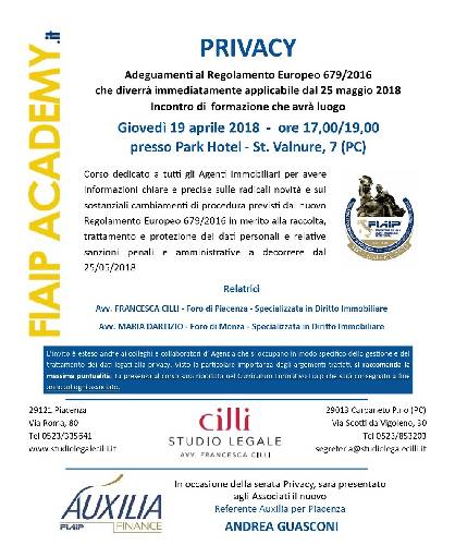 FIAIPACADEMY.it 2018 | Piacenza 19/04 – Privacy