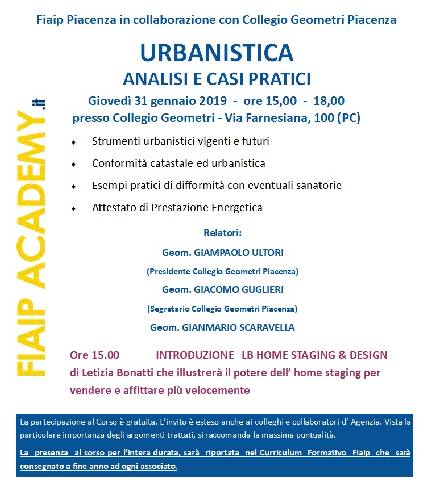 PIACENZA |  Urbanistica – analisi e casi pratici |