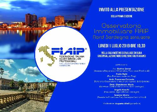 Immobiliare: Ad Olbia Fiaip presenta l'Osservatorio immobiliare del Centro Nord Sardegna