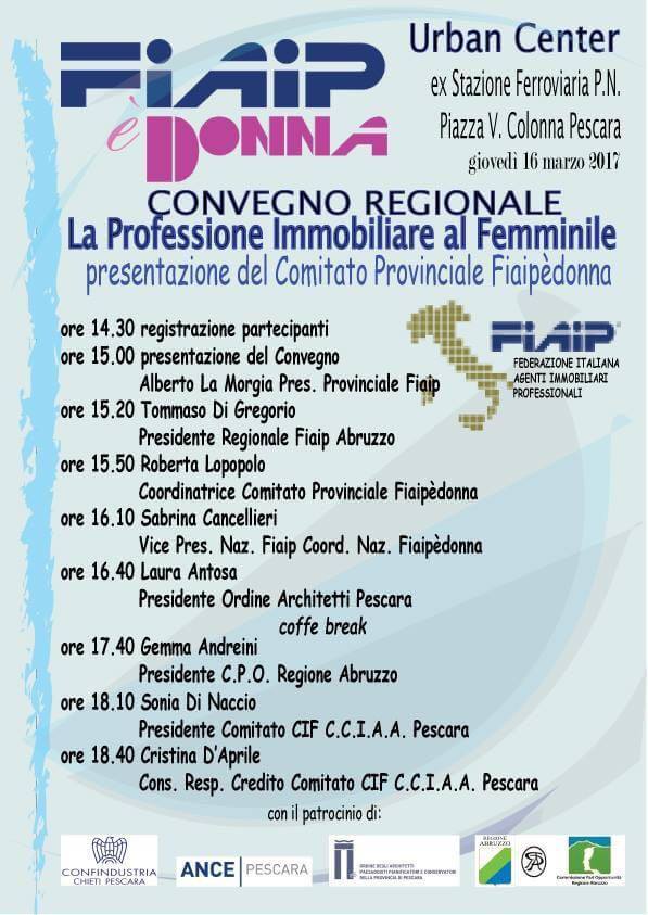 A Pescara Il 16 Marzo convegno Fiaip sulla professione immobiliare al femminile