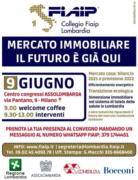A Milano Convegno Fiaip: ‘Mercato immobiliare, il futuro è già qui’
