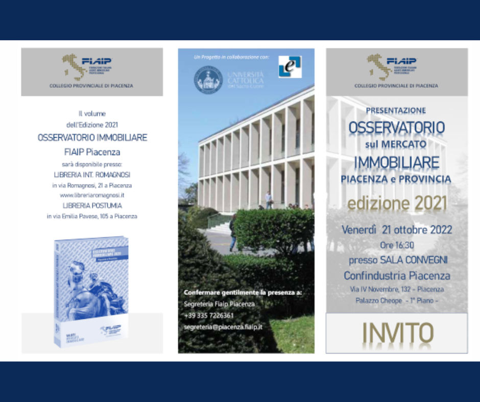 A Piacenza Fiaip presenta l’Osservatorio Immobiliare