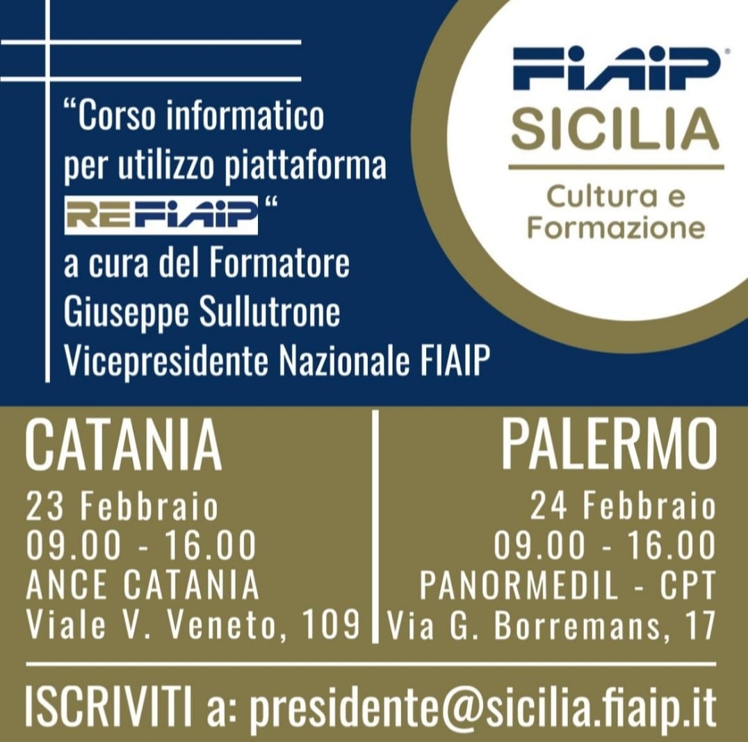 In Sicilia al via la formazione 2023 con il corso informatico per utilizzo della Piattaforma REFIAIP