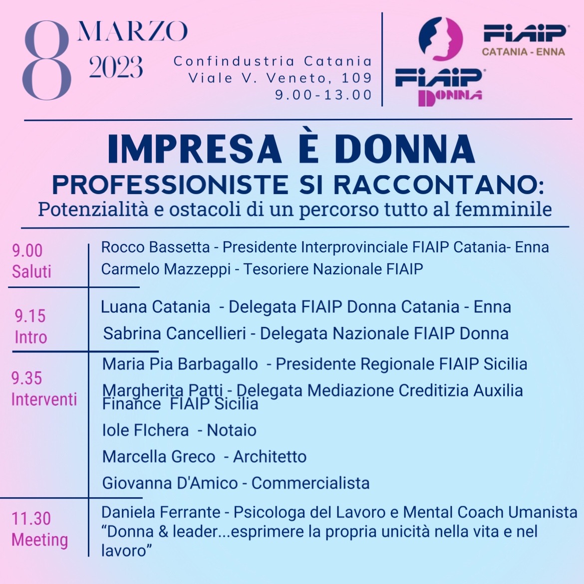 Barbagallo a Catania per l’evento organizzato da FIAIP Donna Catania-Enna