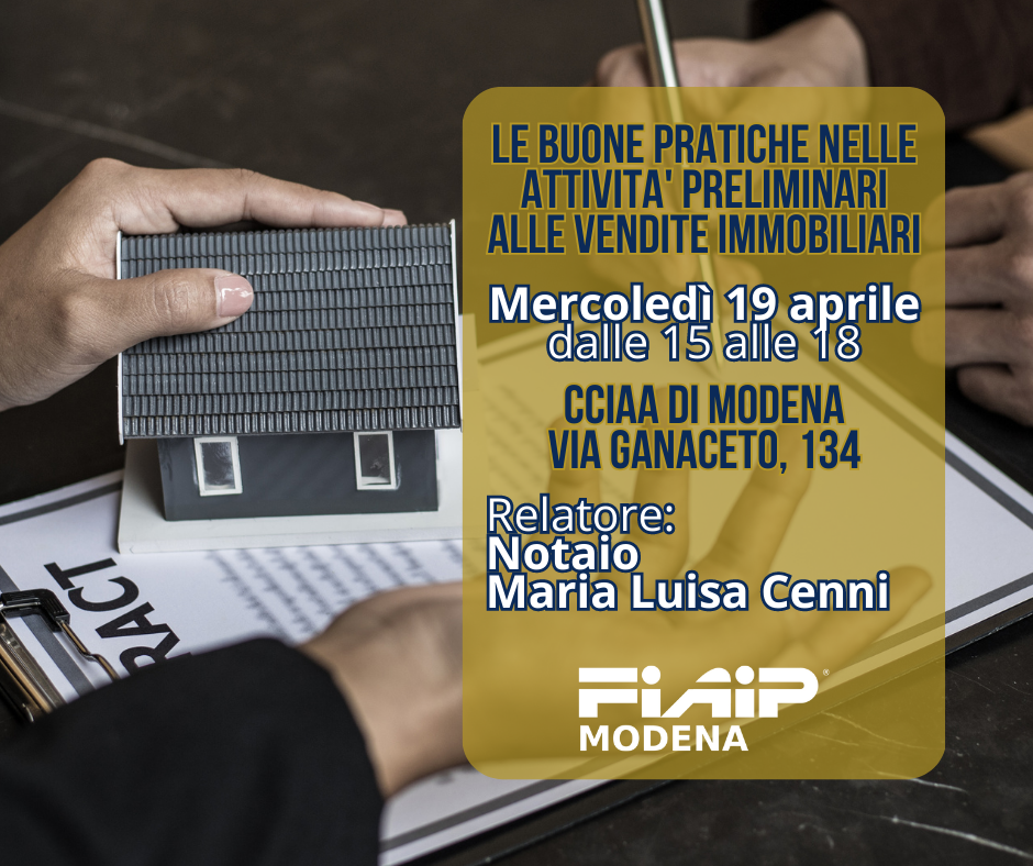 A Modena corso di formazione: Buone pratiche nelle attività preliminari alle vendite immobiliari