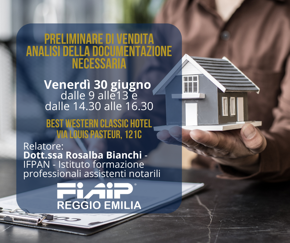 A Reggio Emilia corso di formazione sul contratto preliminare di compravendita immobiliare