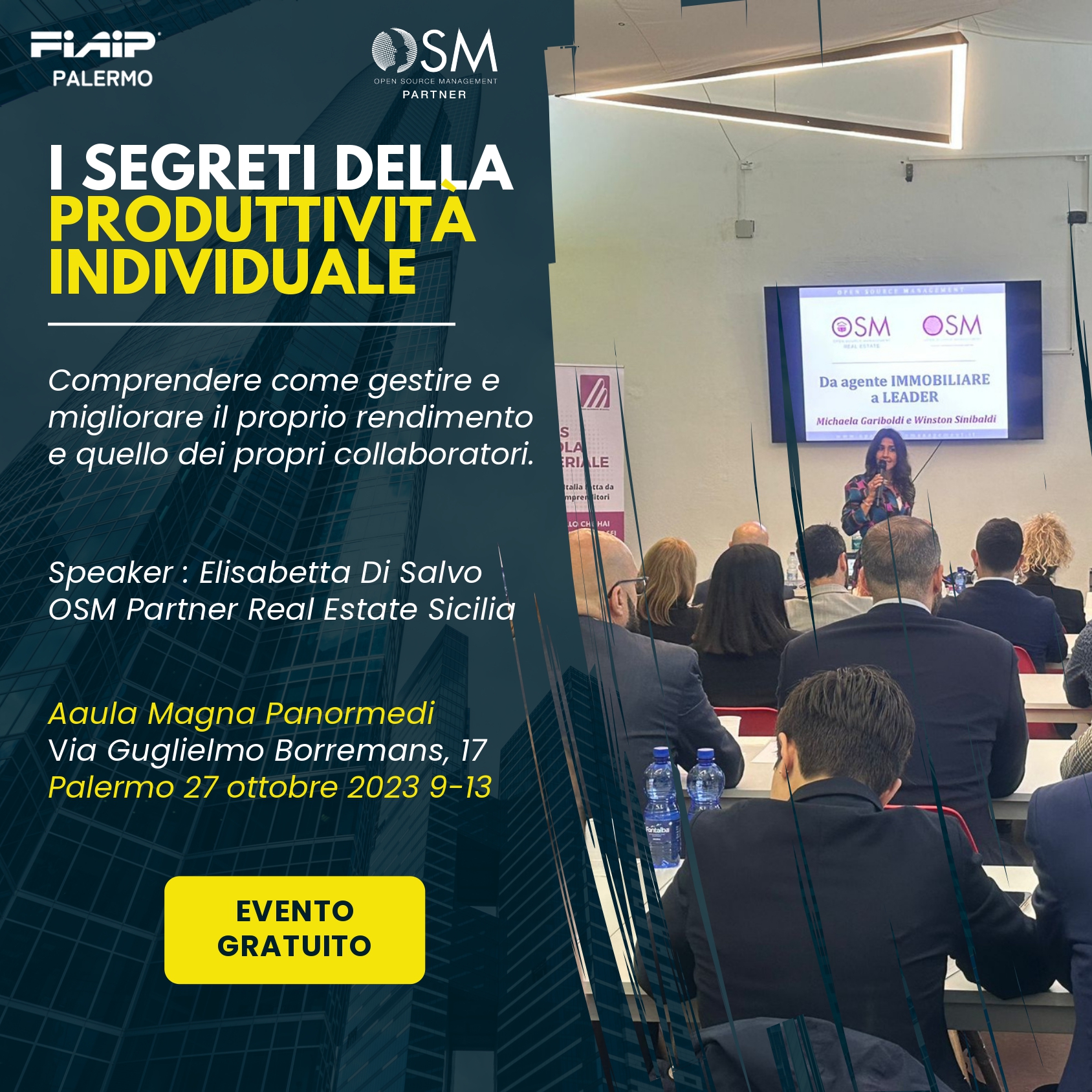 A Palermo Corso FIAIP: “I segreti della produttività individuale”