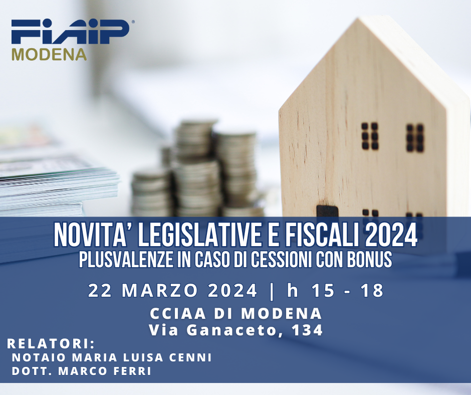 A Modena corso sulle novità legislative e fiscali 2024