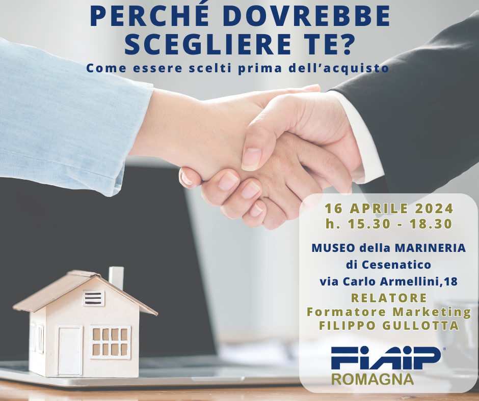 A Cesenatico, corso di marketing immobiliare “Perchè dovrebbe scegliere te? – la fidelizzazione della clientela”