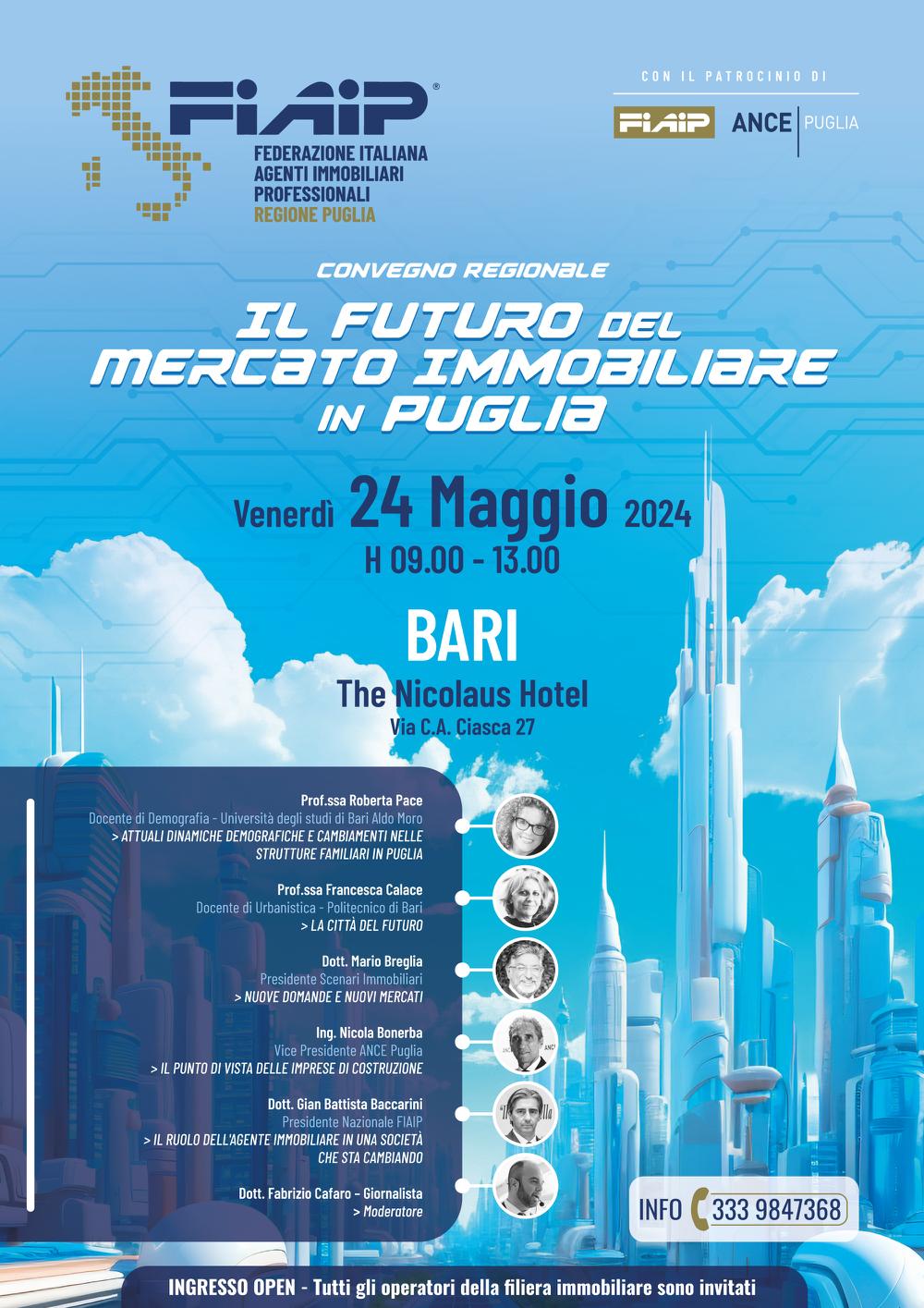 A Bari Convegno Fiaip: “Il futuro del mercato immobiliare in Puglia”