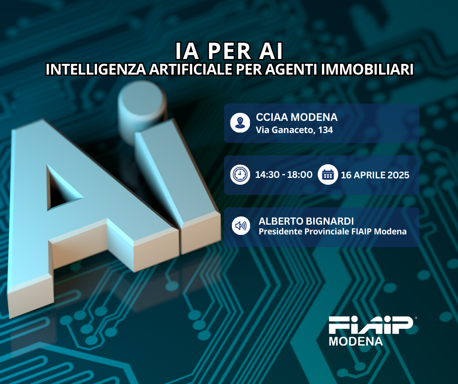 A Modena corso di formazione per agenti immobiliari sull’intelligenza artificiale: “IA per AI”