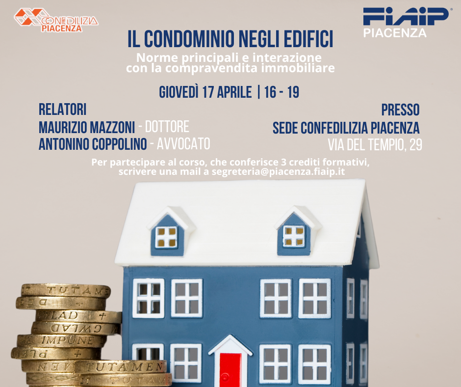 A Piacenza corso di formazione in collaborazione con Confedilizia PC sulla figura dell’amministratore di condominio