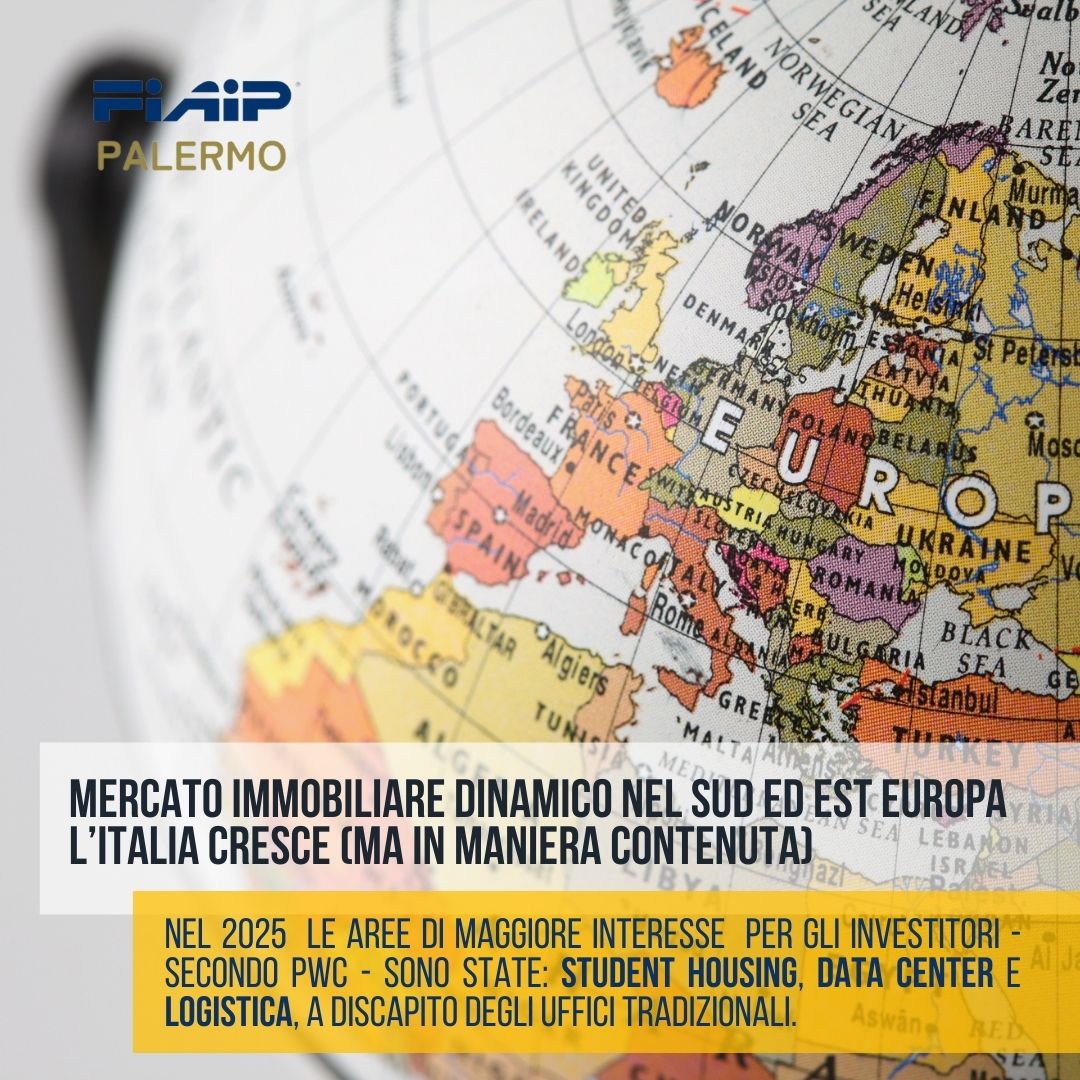 Mercato immobiliare dinamico nel sud Europa e nell’est. L’Italia mostra una crescita contenuta