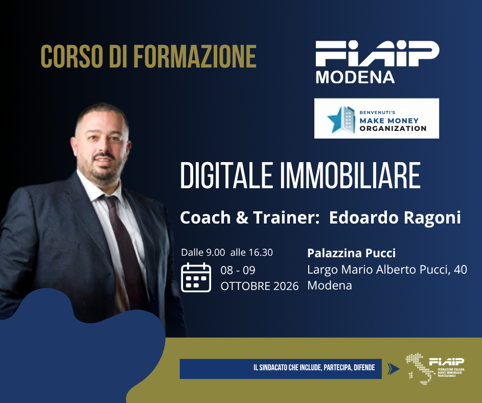 A Modena una 2 giorni di Formazione con il Coach&Trainer Edoardo Ragoni sull’immobiliare digitale
