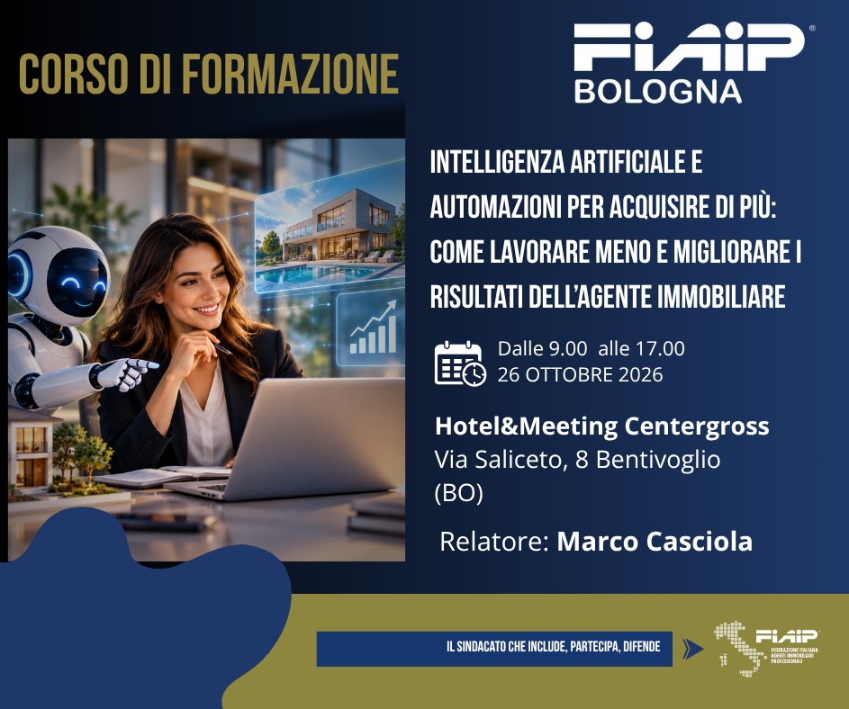 A Bologna corso sull’intelligenza artificiale e automazioni per agenti immobiliari